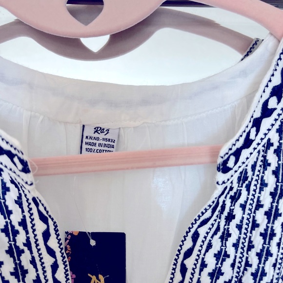 NWT Raj size small gorgeous navy and white boho tunic - Picture 14 of 15